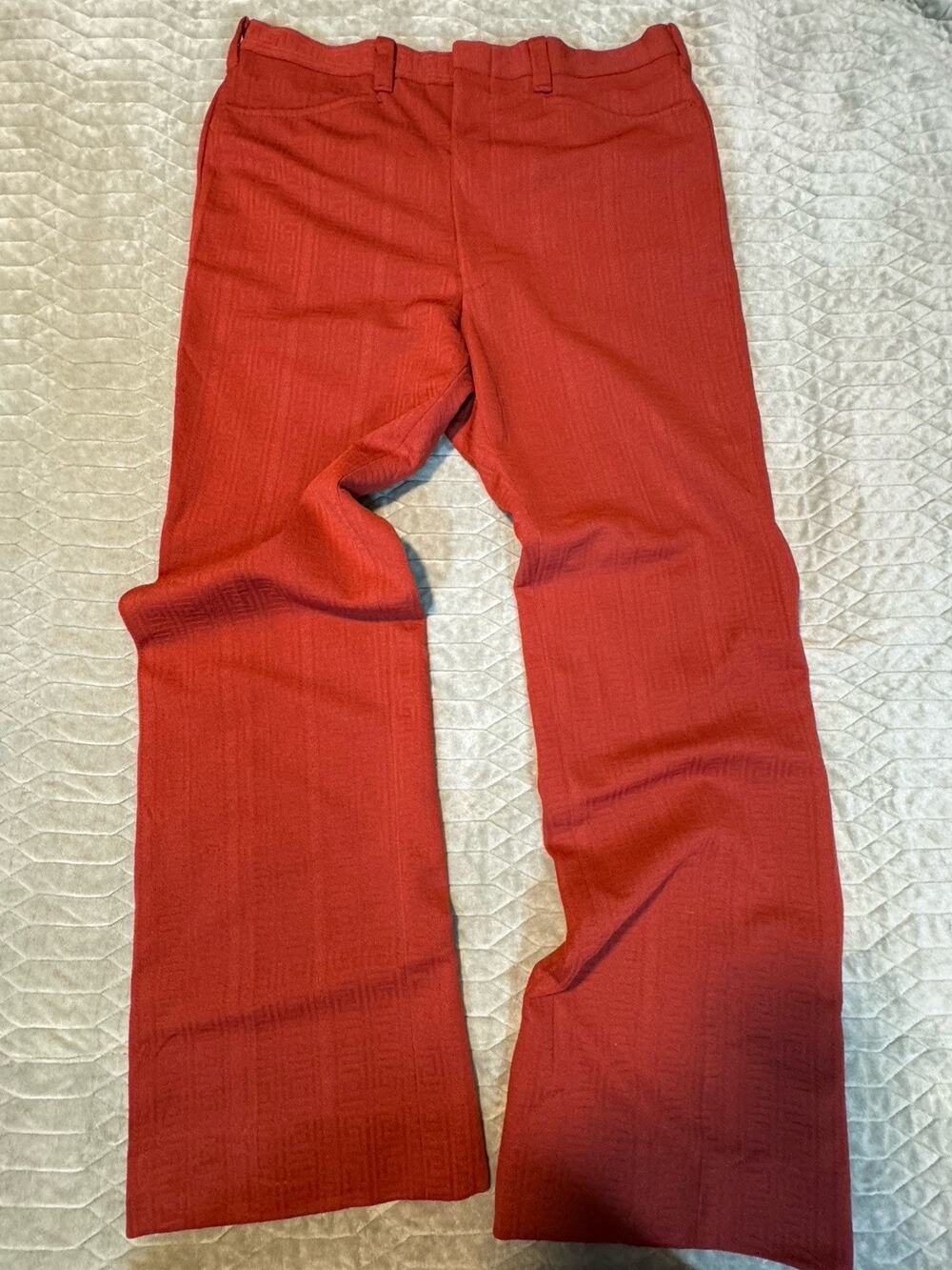 Vintage Lee Polyester Pants Burnt Orange 70s